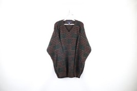 Vintage 90s Coogi Style Mens M Ed Bassmaster Rainbow Wool Blend Knit Sweater USA - £54.08 GBP