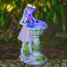 Solar Fairy Garden Statues, Resin Angel Outdoor Waterproof Sculpture with Wishin - £22.74 GBP