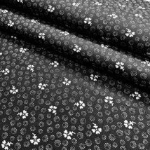 Black and White Fabric Small Print Floral Fabric 100% Cotton By the 1/2 Yard - £3.53 GBP