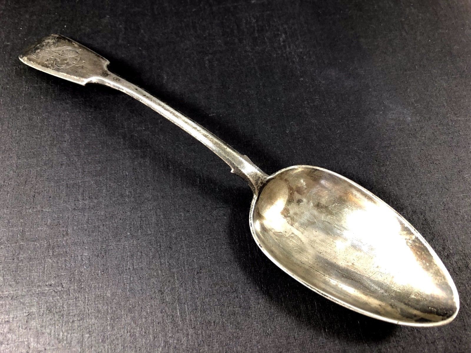 Antique Russian 1896-1908 Imperial Silver 84 Table Spoon Hallmarked Monogramed - $174.24