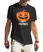 smile pumpkins happy halloween Black T Shirt - £17.97 GBP