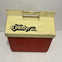 Vintage Thermos brand Double 6-Packer Red White 7714 Ice Cooler Camp Fish Hunt - £6.91 GBP
