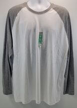 QQ) Primark Cares Men Long Sleeve Long Sleeve Raglan Shirt Grey White XXL - $11.87