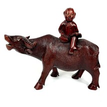 Vintage Chinese Boy riding an ox Carved boxwood - £42.64 GBP
