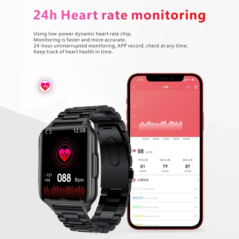 Sporting 2022 New Body Temperature Smart Watch Men Blood Oxygen Monitoring Sport - £52.77 GBP