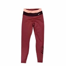 NIKE Dri Fit Epic Luxe Running Tights SZ XS Women Red Burgundy Pink - £22.68 GBP