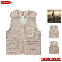 Unisex Lightweight Mesh Fishing Vest with Multi-Pockets for Summer Adven... - $54.40