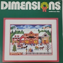 XMAS Village X Stitch Kit Dimensions Charles Wysocki RARE Americana Mult... - £47.86 GBP