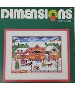 XMAS Village X Stitch Kit Dimensions Charles Wysocki RARE Americana Mult... - £47.14 GBP