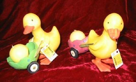 2 NEW RUSS Spring Easter Bunny Duck Candle & Holder - $19.99