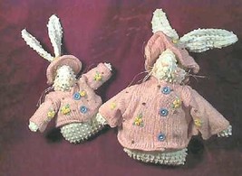 Pair of NEW Crazy Mountain Pink &amp; White Easter Bunny Rabbit  - £15.58 GBP