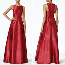 Adrianna Papell Red Satin Paneled Racerback Gown Maxi Formal Dress Size 10 - £93.13 GBP