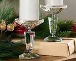 Set of (2) 6&quot;  Faceted Glass Pedestals by Valerie in Silver - $193.99