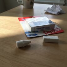 Pentel Hi-Polymer Eraser Combo Pack, White, 6 Pencil Cap + 1 Large Block... - $7.92 CAD