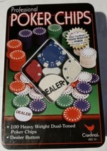 CARDINAL PROFESSIONAL 100 POKER CHIPS - Heavy Weight / Dual Toned (Gentl... - £3.83 GBP