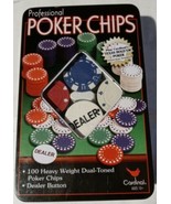 CARDINAL PROFESSIONAL 100 POKER CHIPS - Heavy Weight / Dual Toned (Gentl... - £3.85 GBP