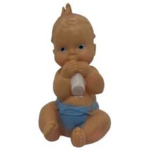 Vintage Rubber Baby Squeaker Toy Blue Diaper Sitting Bottle - €20,60 EUR