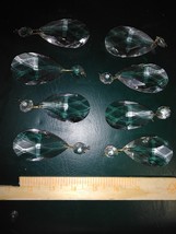 7LLL27 Chandelier Ornaments, Glass, Crystal Cut: Teardrop, , Small, 8 Pcs, Gc - £14.77 GBP