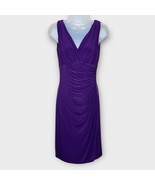 LAUREN RALPH LAUREN plum surplice top jersey knit sheath dress size 2 co... - €38,52 EUR