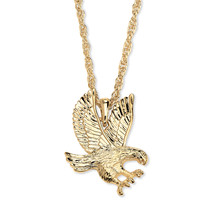 PalmBeach Jewelry Men&#39;s Goldtone Eagle Pendant and Rope Chain Necklace 24&quot; - £22.03 GBP