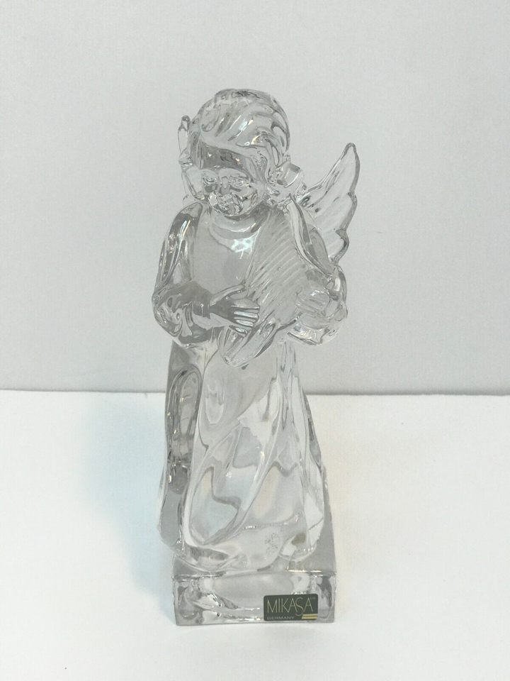 Primary image for Mikasa Crystal Clear Angel With Harp, Heavy Made in Germany, Full Lead Crystal,
