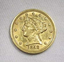 1852 2.50 Gold Liberty Quarter Eagle UNC Details Coin AL364 - £550.87 GBP