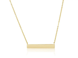 ADIRFINE 925 Sterling Silver High Polish Bar Pendant Necklace Choker - £38.22 GBP