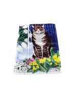 Small Carol Cat With Flowers Garden Flag Kitten Welcome Tulips Yellow Pi... - $9.94