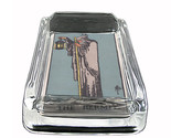 Tarot Card D6 Glass Square Ashtray 4&quot; x 3&quot; Smoking Cigarette IX The Hermit - £38.66 GBP