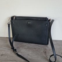 Black faux leather messenger bag Crossbody small black bag for teenagers - £21.35 GBP