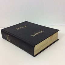 Holy Bible KSV Old New Testaments Family Bible 1962 12&quot; x 9&quot; Black Gold VTG - £36.73 GBP