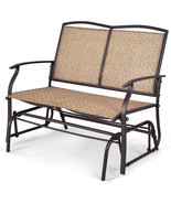 Tangkula 2-Person Patio Glider Bench, Outdoor Rocker Glider Loveseat, Brown - $160.37 CAD