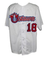 Custom Name # Ottawa Champions Retro Baseball Jersey Button Down White Any Size - $39.99