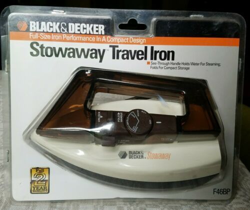 VTG Black & Decker Stowaway Travel Iron Compact Folding Design Steam F46BP NIP - $35.89