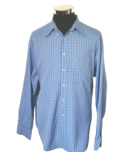 Richards Dress Shirt Men&#39;s Size XXL Blue Checks Button Front  Long sleeves - £15.03 GBP