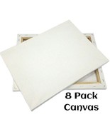 8 Piece 16x20" Artist Canvases Pre-Stretched Cotton Duck Double Acrylic Gesso - $39.99