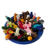 100 Peruvian Wool Finger Puppets Toys Hand-knitted Handmade Collectable Art Peru - $80.00