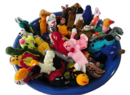 Lot 50 Peruvian Wool Finger Puppets Toys Handmade Collectable New Art Peru - £31.24 GBP