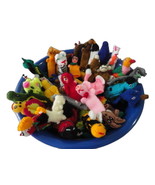 Lot 25 Peruvian Wool Finger Puppets Toys Handmade Collectable New Art Peru - £19.93 GBP
