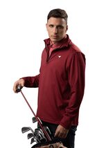 American Fit Men's Quarter Zip Garnet Made in Peru Pullover 1/4 Zip Long... - $37.83