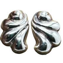 vintage sterling silver sea shell earrings  - £38.36 GBP