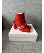 GCDS $500 Maxime Red Leather Booties In Size 38–7.5 US. Worn Once ! - $88.11