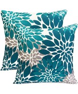 Decorative Throw Pillow Covers Set Of 2 Teal Blue Pillow Covers 18X18 In... - €27,42 EUR