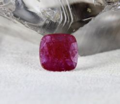 Certified Natural Ruby Cushion 3.60 Cts Mozambique Noheat Stone For Ring Pendant - £2,985.66 GBP