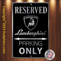 Lamborghini Parking 8&quot;x12&quot; Brushed Aluminum and translucent Classy Black sign - £15.36 GBP