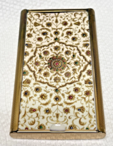 Vintage Stratton Fold Away Brush Compact Beautiful Floral Cover 4 x 2 3/8&quot; - $342.25 MXN