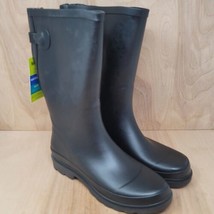 Western Chief Rain Boots Womens Size 8 Black Solid Vari Fit Waterproof - $28.87