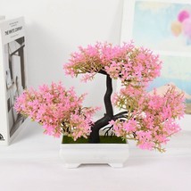 Artificial Plants Bonsai Tree Pot Fake Flowers Potted Ornaments Decor Home - £4.87 GBP+