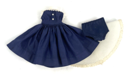 Vintage Vogue Jill Doll Dress 1957 Navy Blue Slip Panties 7405 Clothes Lot  - £26.44 GBP