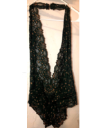 NWT Frederick&#39;s of Hollywood Jessica SZ Small Green Gold Lace Halter Teddy - €10,30 EUR